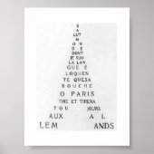 Guillaume Apollinaire, Eiffel Calligramme Poster (Voorkant)