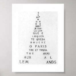 Guillaume Apollinaire, Eiffel Calligramme Poster