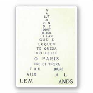 Guillaume Apollinaire, Eiffel Calligramme Sticker