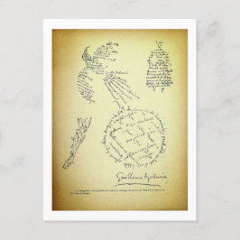 Guillaume Apollinaire, Poème Calligramme (1920) Briefkaart
