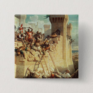 Guillaume de Clermont verdedigt het Ptolemais Vierkante Button 5,1 Cm