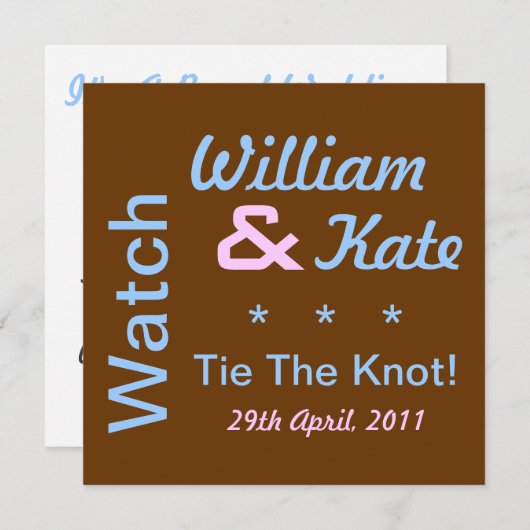 Guillaume et Kate Cravate The Knot Invitation (Devant / Derrière)