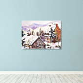 Guillaumin - Het dorp St. Sauves-d'Auvergne Canvas Afdruk (Insitu (Houten vloer))