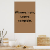 Guillemets Motivation GYM Et Poster Brown léger (Cuisine)