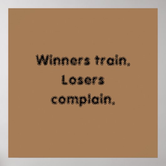 Guillemets Motivation GYM Et Poster Brown léger (Devant)