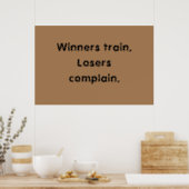 Guillemets Motivation GYM Et Poster Brown léger (Cuisine)