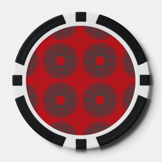 Guilloche Net patroon rood Poker Chips (Voorkant)