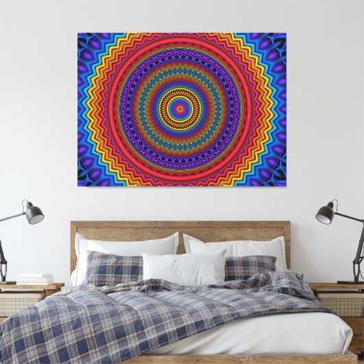 Guilloché Spirograph Wrapped Canvas (Insitu (Slaapkamer))