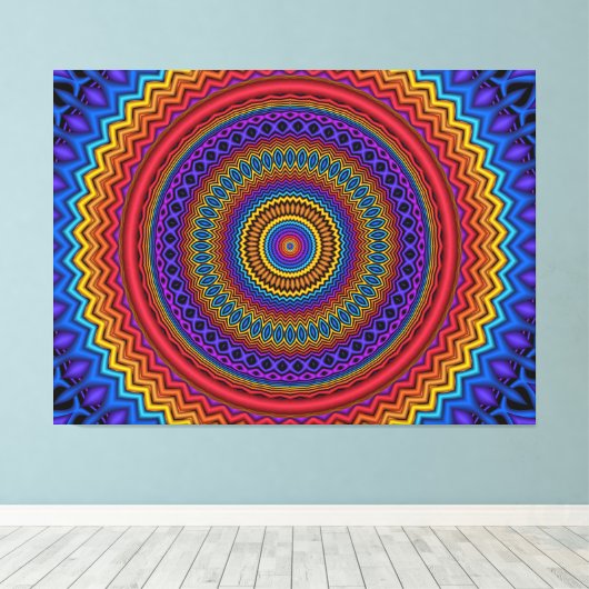 Guilloché Spirograph Wrapped Canvas Afdruk (Insitu (Houten vloer))