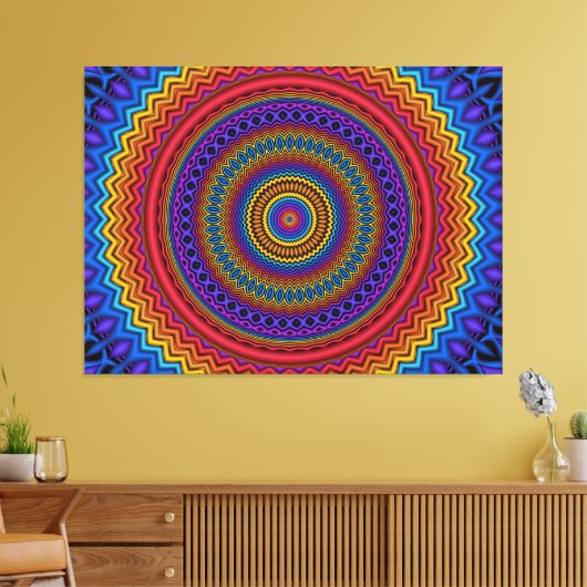 Guilloché Spirograph Wrapped Canvas Afdruk (Insitu (Woonkamer))