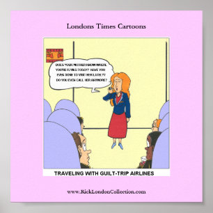 Guilt Trip Airlines Funny Carrton Poster drôle