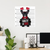 Guilty Love Mugshot Dog Funny Valentijnsdag Poster (Thuiskantoor)
