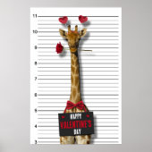 Guilty Mugshot Giraffe Funny Happy Valentine Dag Poster (Voorkant)