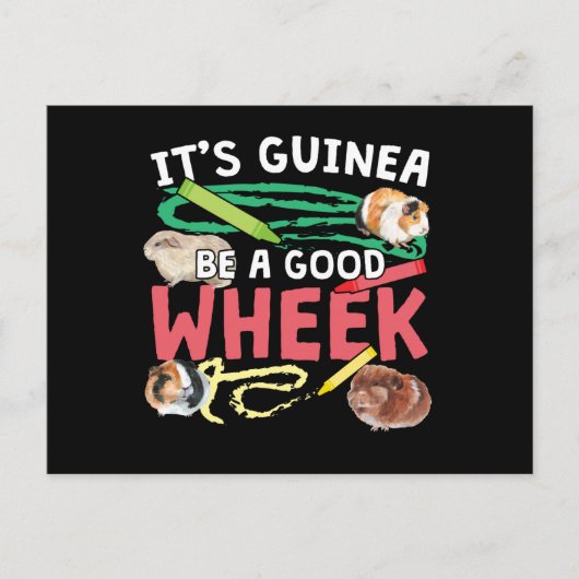 Guinea Be a Good Wheek - Guinee Pig Pun Briefkaart (Voorkant)