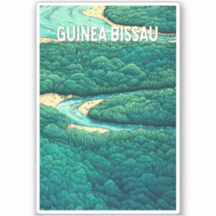 Guinea Bissau Illustratie Reis Kunst Vintage Sticker