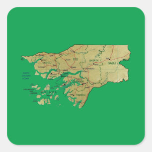Guinea-Bissau Kaart Sticker