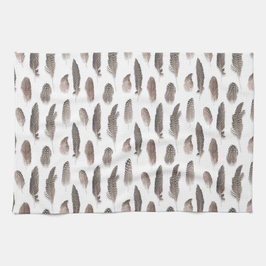 Guinea Farm Bird Feather Pattern Theedoek (Horizontaal)