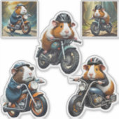 Guinea Pig Biker Friends Multiple  Sticker Sheet (Voorkant)