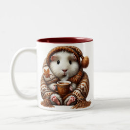 Guinea Pig Bliss Mug - Cozy Autumn Chilling Coffee Tweekleurige Koffiemok