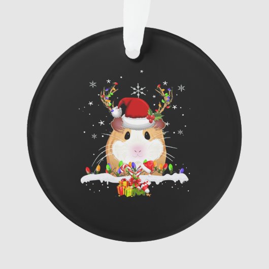 Guinea Pig Christmas Reindeer Christmas Lights (devant)