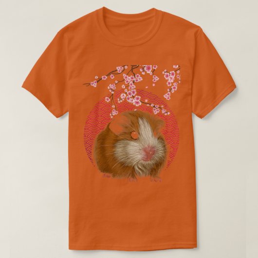 Guinea Pig Japanese Cherry Blossom Flower T-Shirt (Design devant)