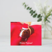 Guinea Pig Santa Claus Kerstvakantie Feestdagenkaart (Staand voorkant)