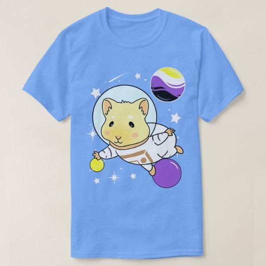 Guinea Pig Space Nonbinary Pride T-shirt (Design voorkant)
