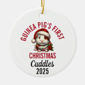 Guinea Pig's First Christmas 2025 Keramisch Ornament (Voorkant)