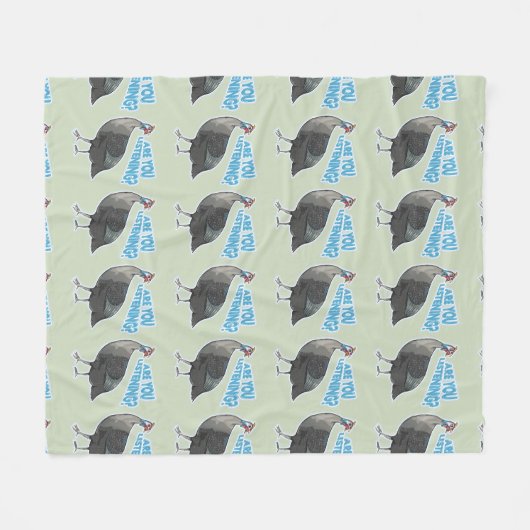 Guineafowl Funny loud bird cartoon Fleece Deken (Voorkant (Horizontaal))