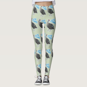 Guineafowl Funny loud bird cartoon Leggings