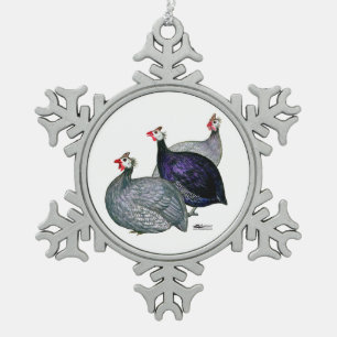 Guineas Drie Tin Sneeuwvlok Ornament