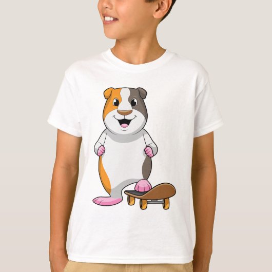 Guinee als Skater met skateboard T-shirt (Voorkant)