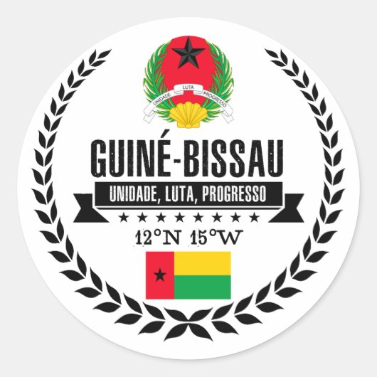 Guinee-Bissau Ronde Sticker (Voorkant)