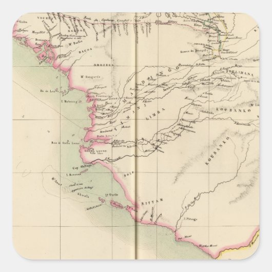 Guinee-Bissau, Sierra Leone, Afrika Vierkante Sticker (Voorkant)