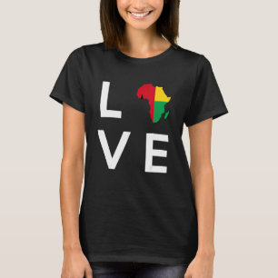Guinee-Bissau Vlag Liefde Afrika Continent voor Gu T-shirt