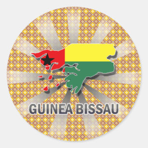 Guinee-Bissau Vlaggenkaart 2.0 Ronde Sticker