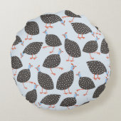 Guinee-blauw Patroon Rond Kussen (Achterkant)