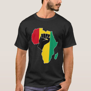 Guinee Conakry Vlag Afrika Kaart Rasta Kleuren Opg T-shirt