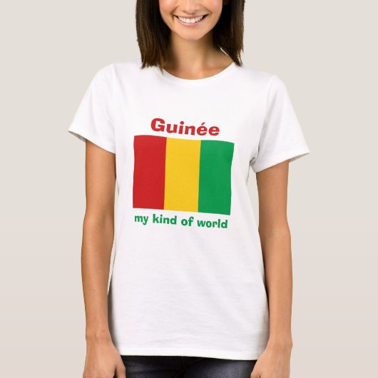 Guinee-Conakry vlag + Map + Tekst T-Shirt (Voorkant)
