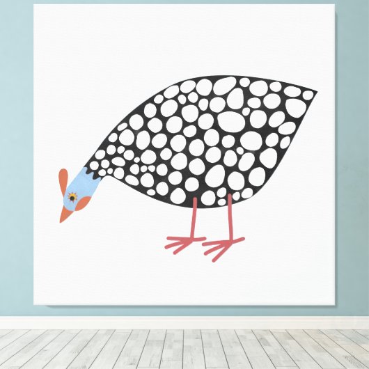 Guinee Fowl Bird Canvas Afdruk (Insitu (Houten vloer))