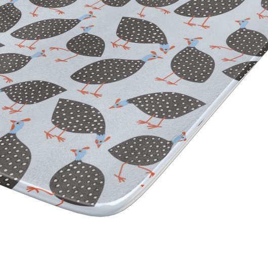 Guinee-Fowl Cute Bird Pattern Snijplank (Hoek)