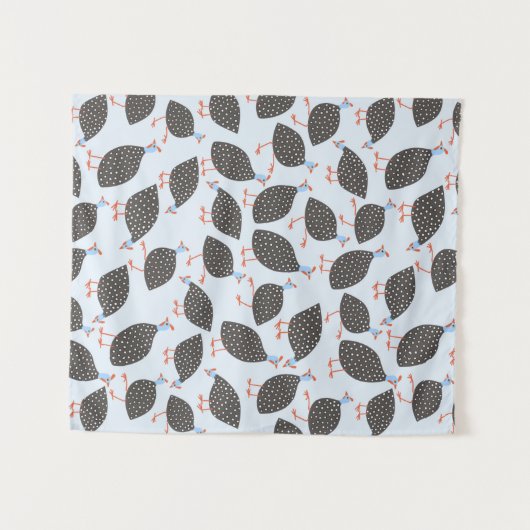 Guinee-Fowl Cute Bird Pattern Wandkleed (Voorkant (horizontaal))