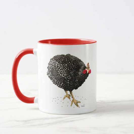 Guinée Fowl Hen Chicken Mug par Albuquerque Artist (Gauche)