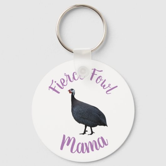 Guinee Fowl Mama Sleutelhanger | #FierceFowl Mama (Voorkant)