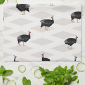 Guinee gevogelte vogel patroon geometrisch theedoek (Gevouwen)