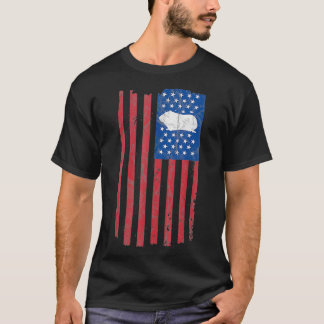 Guinee Pig -Amerikaanse vlag Retro Pet Rodent T-shirt