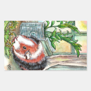 Guinee Pig bij het raam Rechthoekige Sticker
