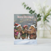 Guinee Pig Carol Singers Feestdagenkaart (Staand voorkant)