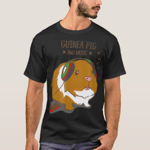 Guinee Pig en Music Funny Rodent T-shirt