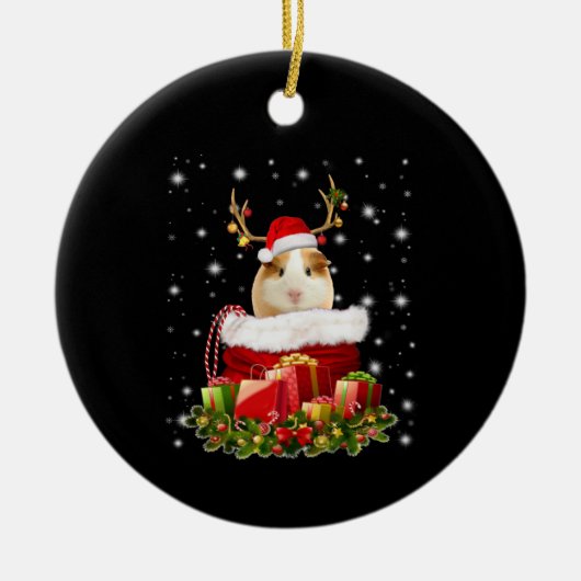 Guinee Pig Gift | Kerst-pastei Keramisch Ornament (Voorkant)
